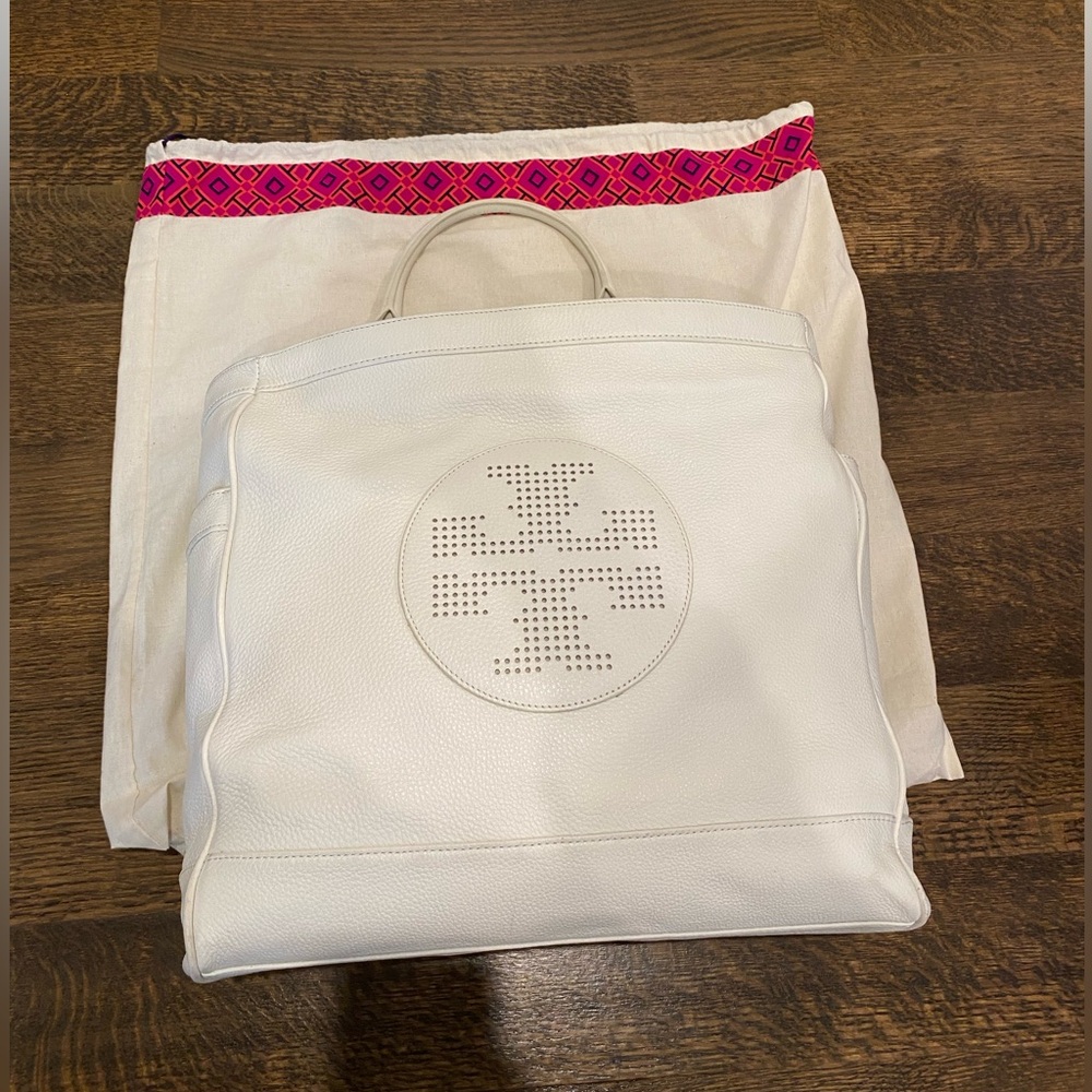 Tory Burch Cream Leather Tote